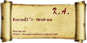Kocsár Andrea névjegykártya