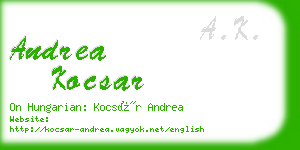 andrea kocsar business card